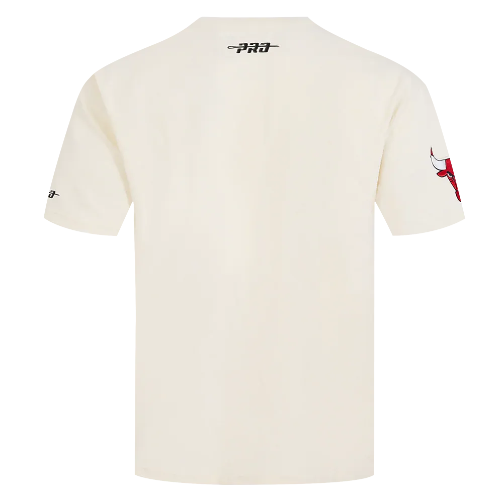 CHICAGO BULLS CHROME MEN's COTTON JERSEY DROP SHOULDER TEE (EGGSHELL)(L/EGGSHELL