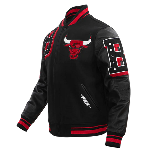 NBA CHICAGO BULLS MASHUP MEN'S RIB WOOL VARSITY JACKET