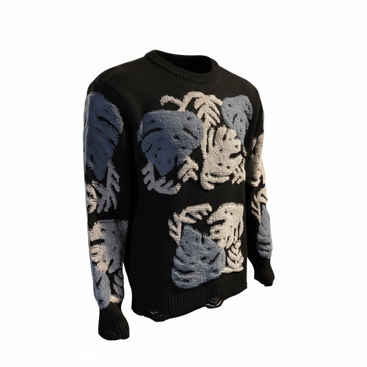 Euro floral design crewneck