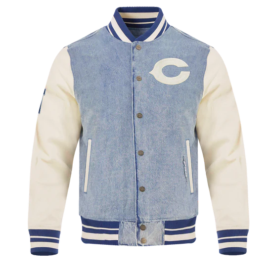 NFL CHICAGO BEARS MEN'S DENIM VARSITY JACKET