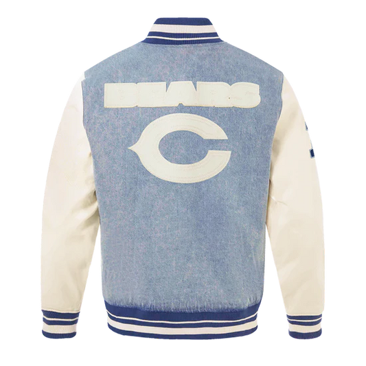 NFL CHICAGO BEARS MEN'S DENIM VARSITY JACKET