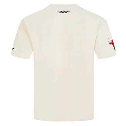 CHICAGO BULLS CHROME MEN's COTTON JERSEY DROP SHOULDER TEE (EGGSHELL)(L/EGGSHELL