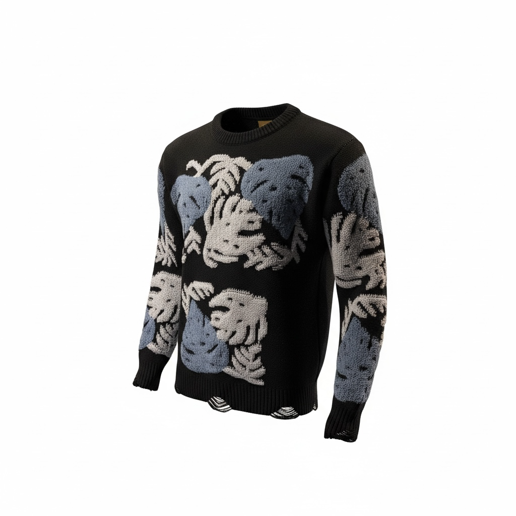 Euro floral design crewneck