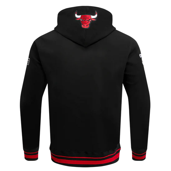 NBA CHICAGO BULLS SCRIPT TAIL MEN'S RIB FLEECE PULLOVER HOODIE