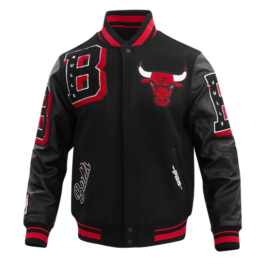 NBA CHICAGO BULLS MASHUP MEN'S RIB WOOL VARSITY JACKET