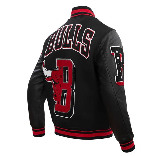 NBA CHICAGO BULLS MASHUP MEN'S RIB WOOL VARSITY JACKET