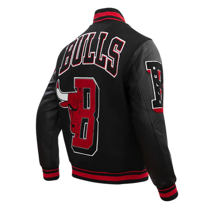 NBA CHICAGO BULLS MASHUP MEN'S RIB WOOL VARSITY JACKET