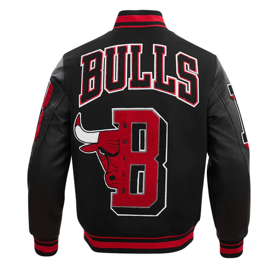 NBA CHICAGO BULLS MASHUP MEN'S RIB WOOL VARSITY JACKET