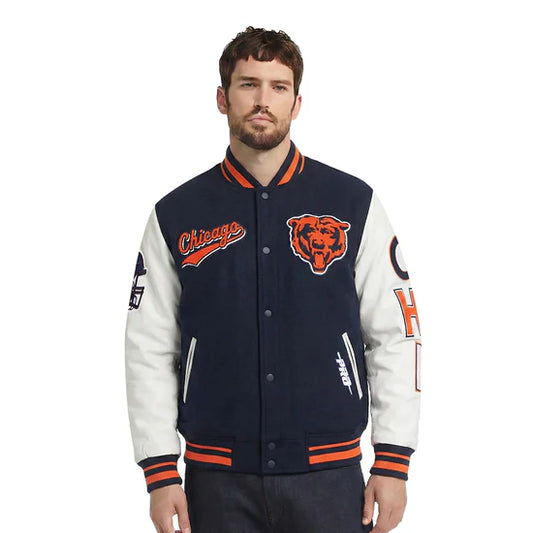 NFL CHICAGO BEARS SCRIPT TAIL MEN'S RIB WOOL VARSITY