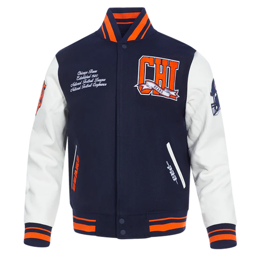 NFL CHICAGO BEARS MEN'S RIB WOOL VARSITY JACKET