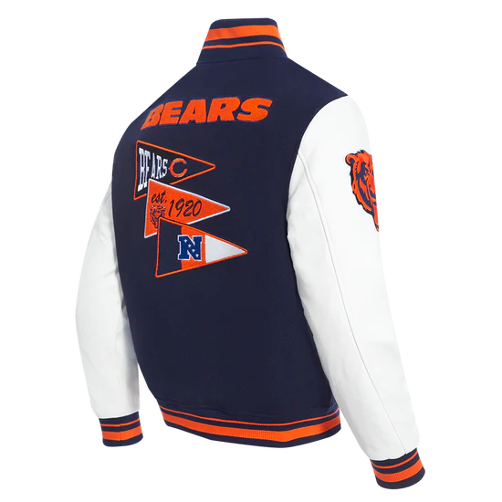 NFL CHICAGO BEARS MEN'S RIB WOOL VARSITY JACKET