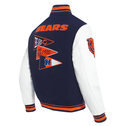 NFL CHICAGO BEARS MEN'S RIB WOOL VARSITY JACKET