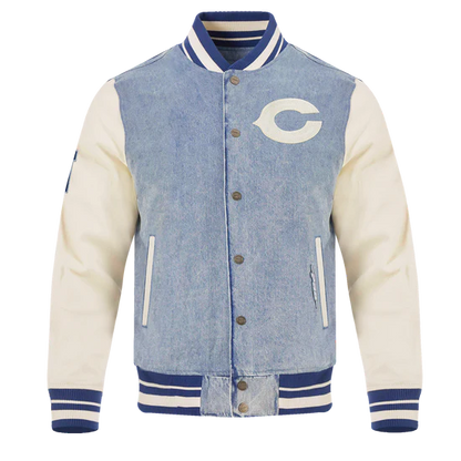 NFL CHICAGO BEARS MEN'S DENIM VARSITY JACKET