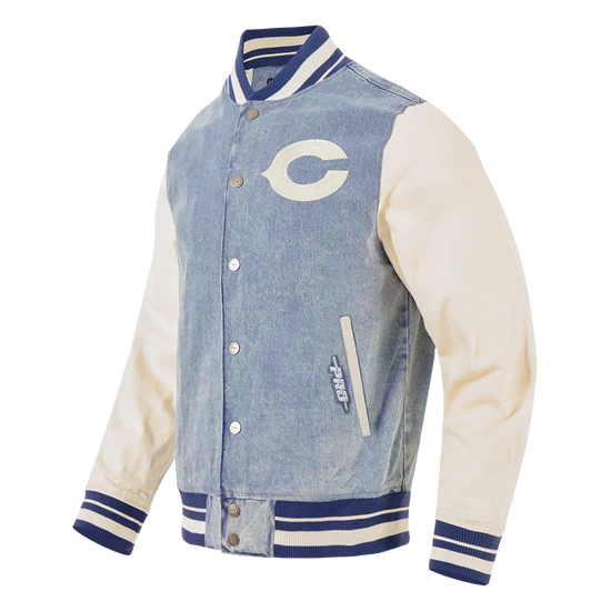 NFL CHICAGO BEARS MEN'S DENIM VARSITY JACKET