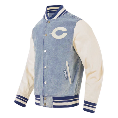 NFL CHICAGO BEARS MEN'S DENIM VARSITY JACKET