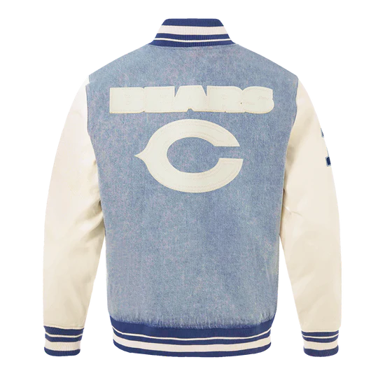 NFL CHICAGO BEARS MEN'S DENIM VARSITY JACKET