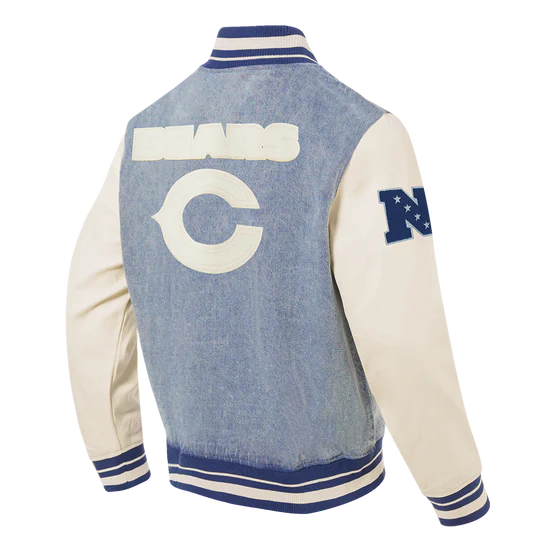 NFL CHICAGO BEARS MEN'S DENIM VARSITY JACKET
