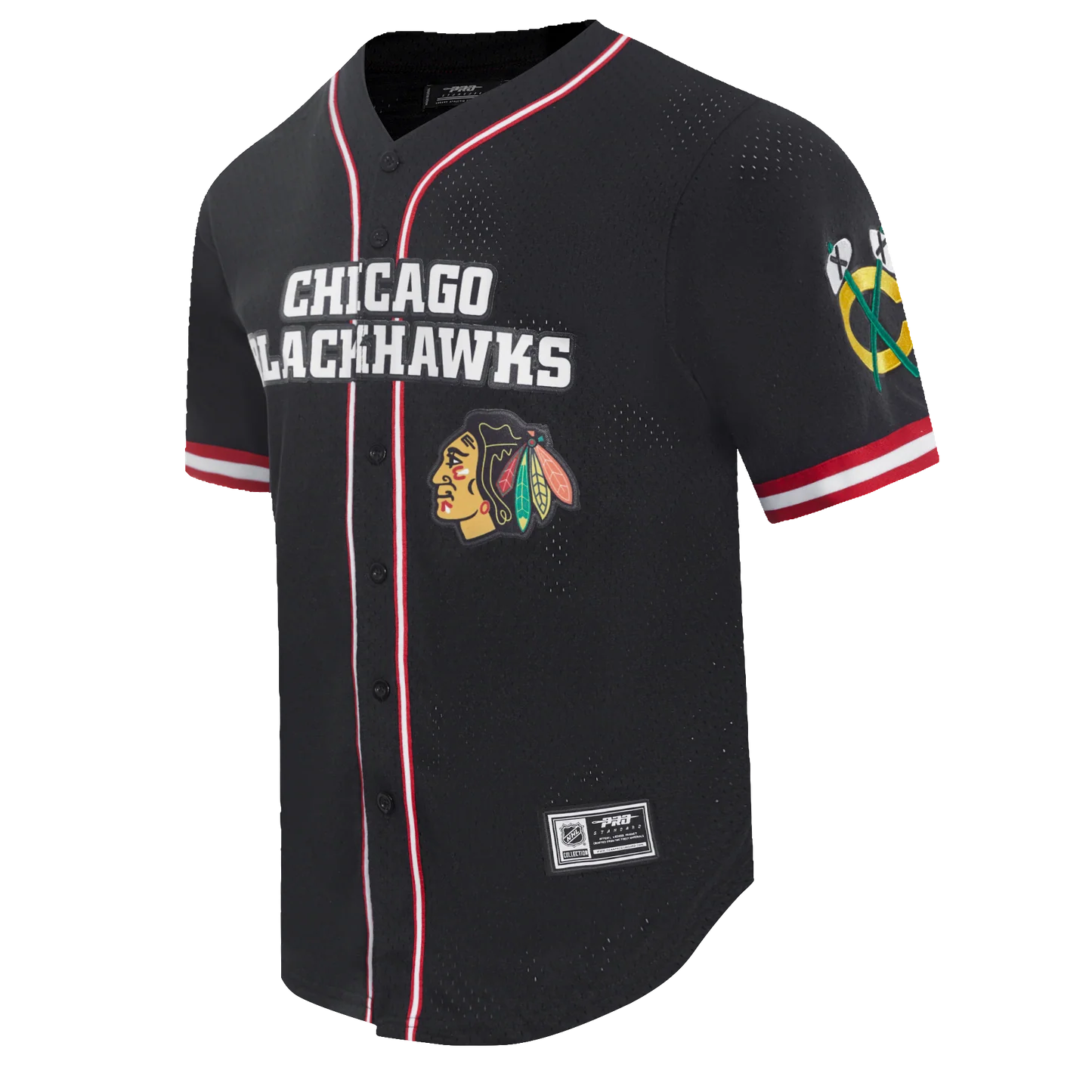 NHL CHICAGO BLACKHAWKS CLASSIC MEN'S MESH BUTTON DOWN SHIRT