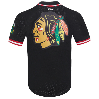 NHL CHICAGO BLACKHAWKS CLASSIC MEN'S MESH BUTTON DOWN SHIRT
