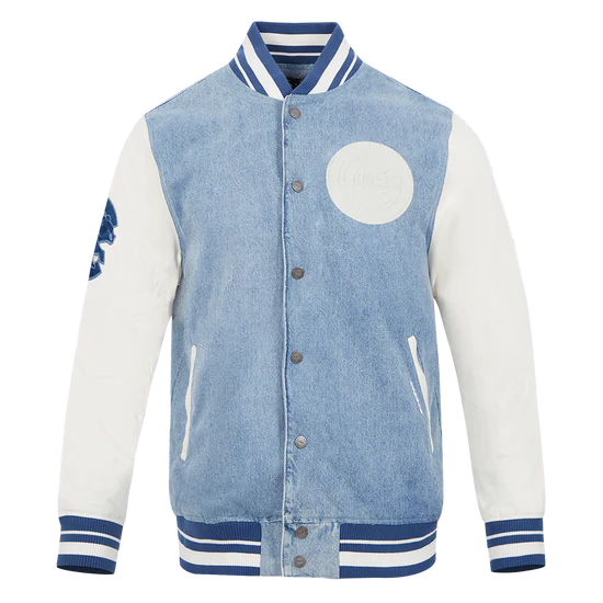 MLB CHICAGO CUBS VARSITY BLUES MEN'S DENIM VARSITY JACKET