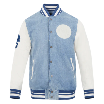 MLB CHICAGO CUBS VARSITY BLUES MEN'S DENIM VARSITY JACKET