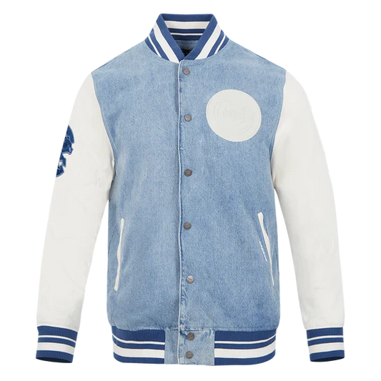 MLB CHICAGO CUBS VARSITY BLUES MEN'S DENIM VARSITY JACKET