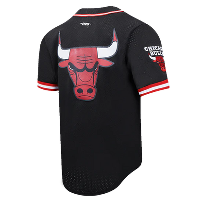 NBA CHICAGO BULLS SCRIPT TAIL MEN'S MESH BUTTON DOWN SHIRT