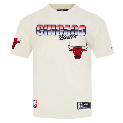 CHICAGO BULLS CHROME MEN's COTTON JERSEY DROP SHOULDER TEE (EGGSHELL)(L/EGGSHELL