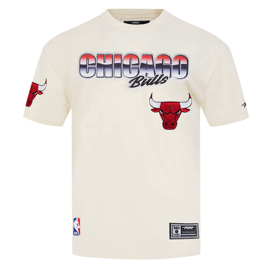CHICAGO BULLS CHROME MEN's COTTON JERSEY DROP SHOULDER TEE (EGGSHELL)(L/EGGSHELL